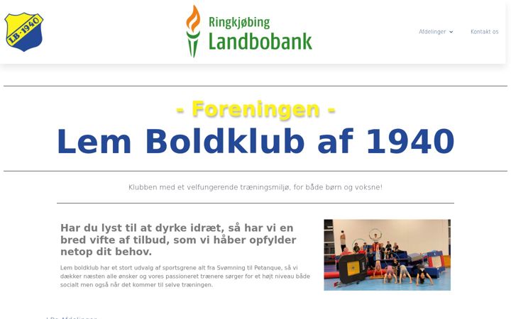 Screenshot van lemboldklub.dk