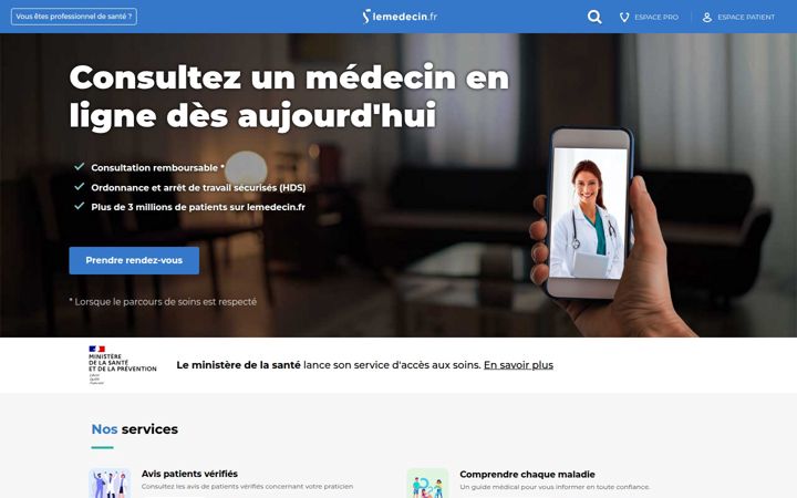 Screenshot of lemedecin.fr