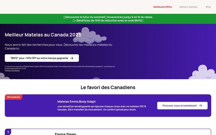 Screenshot of lemeilleurmatelas.ca