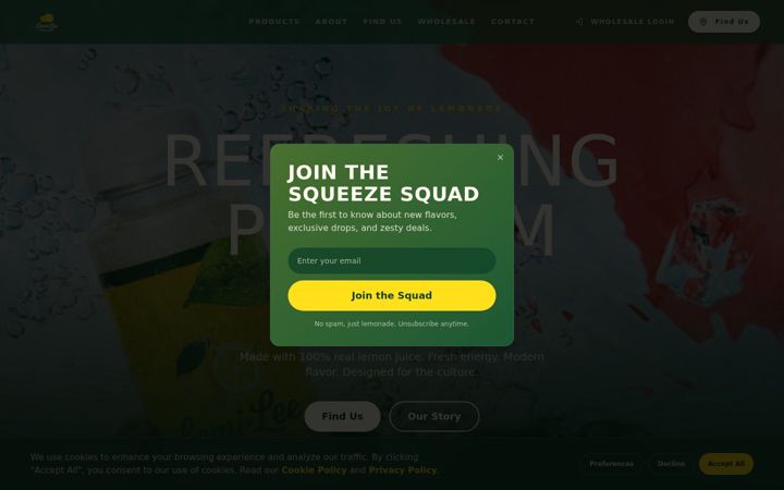 Screenshot of lemileelemonade.com