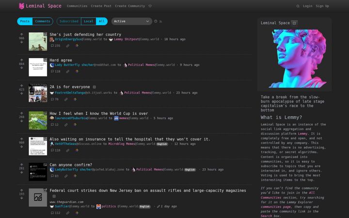 Screenshot of leminal.space