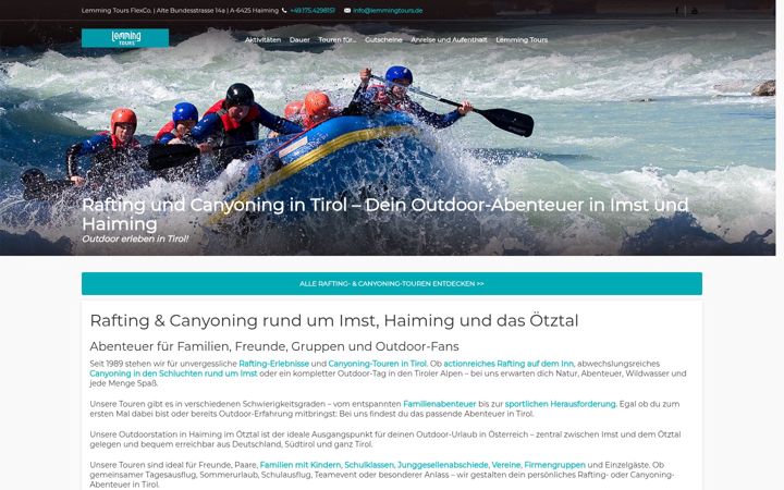 Screenshot of lemmingtours.de