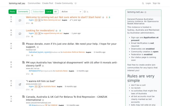 Screenshot of lemmy.net.au