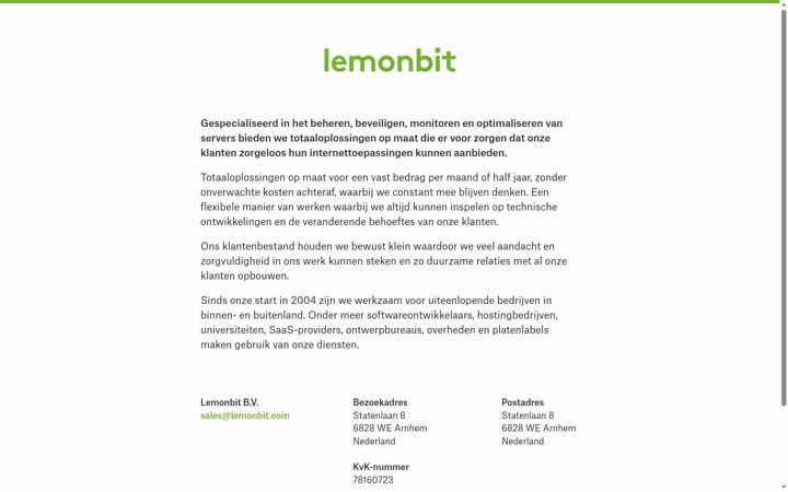 Screenshot stránky lemonbit.nl
