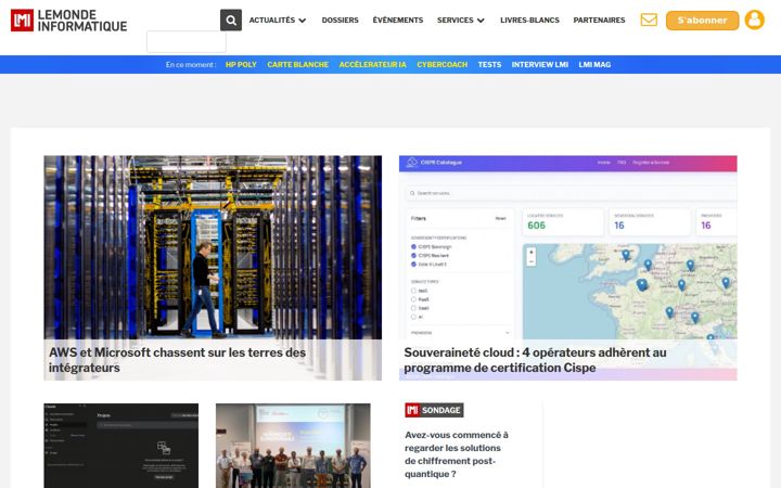 Screenshot of lemondeinformatique.fr