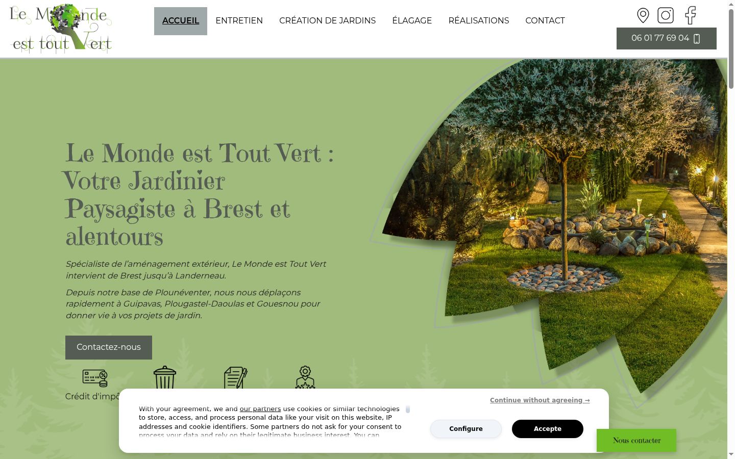 Screenshot of the consent banner shown before any interaction