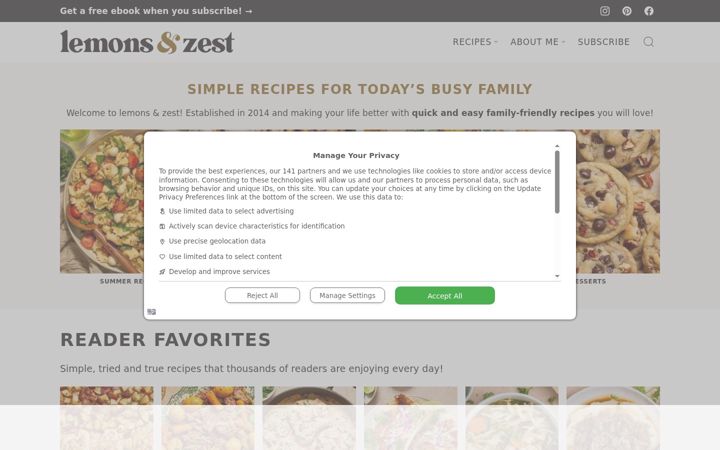 Screenshot of lemonsandzest.com