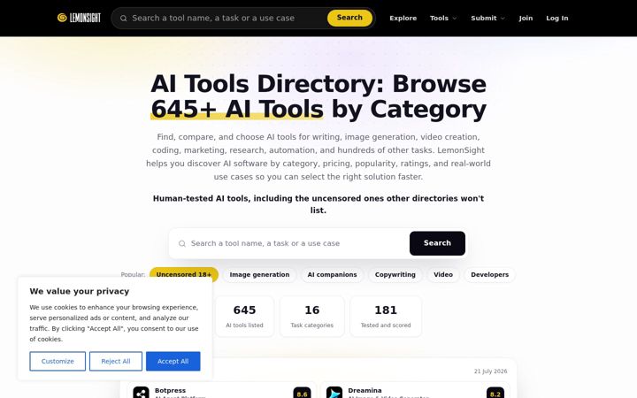 Screenshot of lemonsight.com