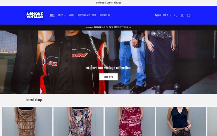 Screenshot of lemonsvintage.com