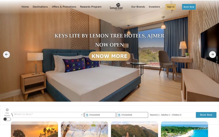 Screenshot του lemontreehotels.com