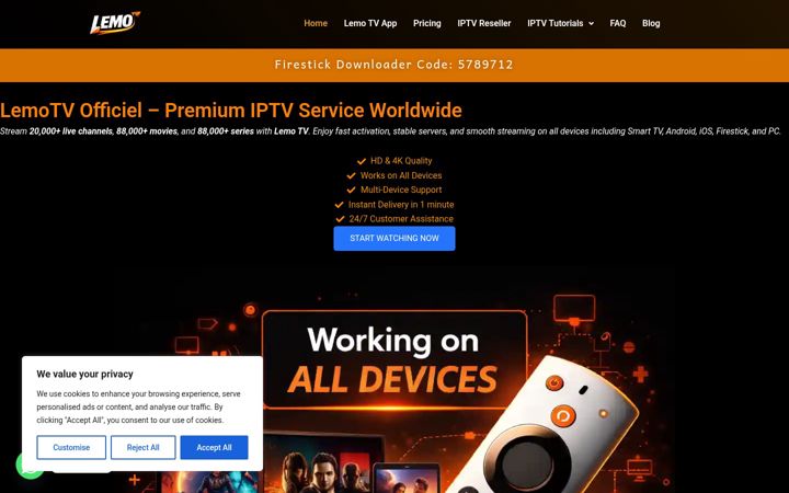 Screenshot of lemotv.store