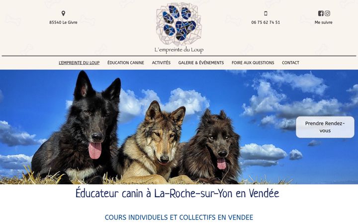 Screenshot of lempreinteduloup.fr