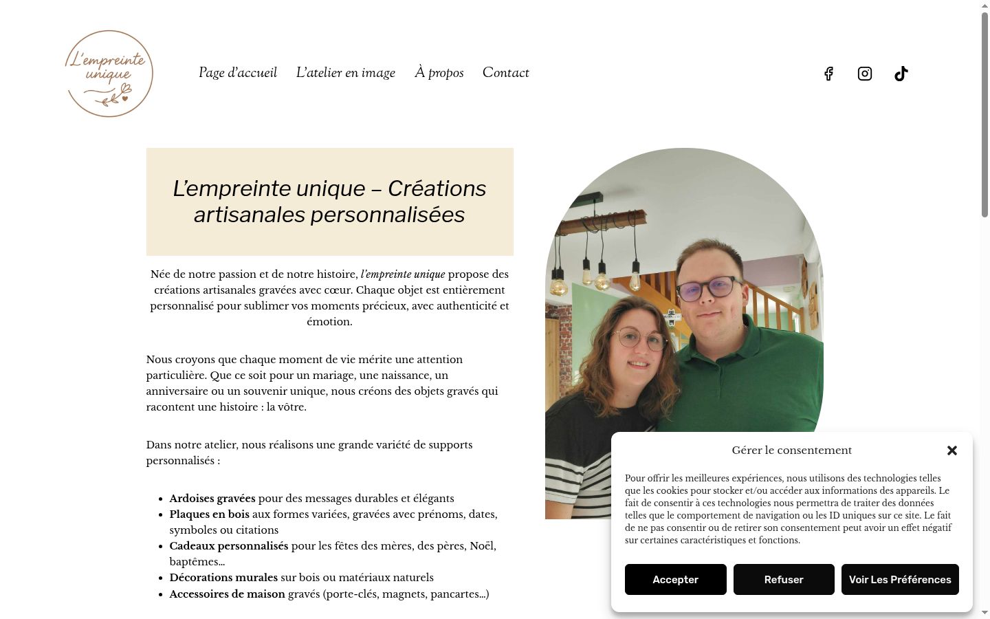 Screenshot del banner di consenso mostrato prima di qualsiasi interazione