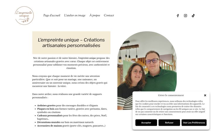 Screenshot of lempreinteunique.fr
