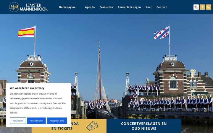 Screenshot of lemstermannenkoor.nl