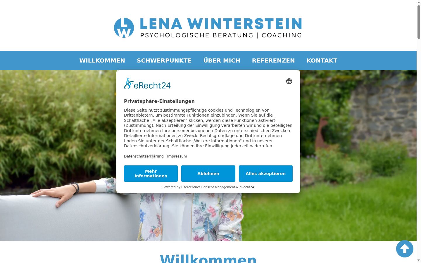 Screenshot del banner di consenso mostrato prima di qualsiasi interazione