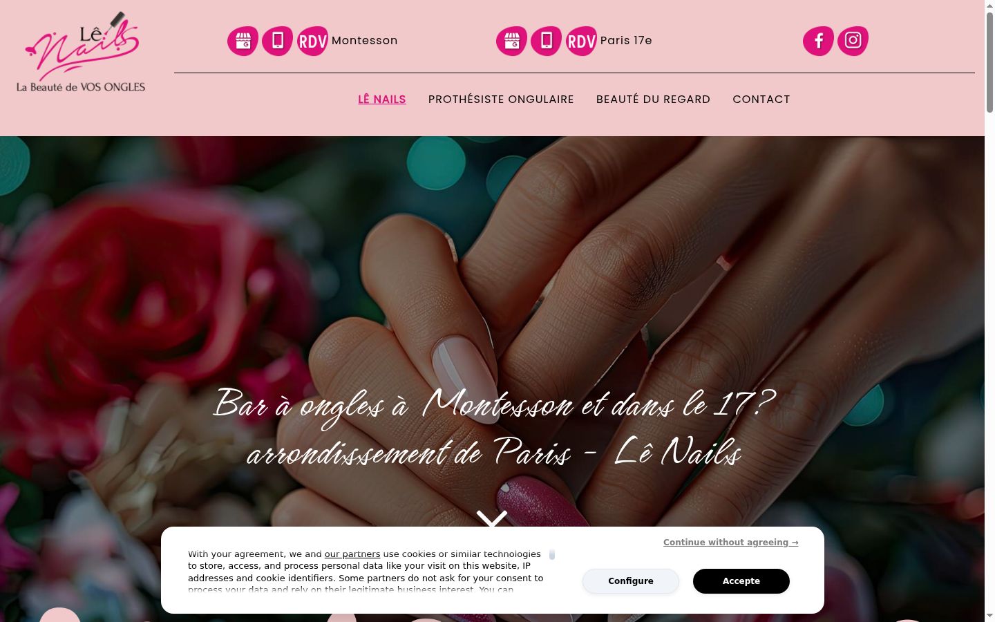 Screenshot del banner di consenso mostrato prima di qualsiasi interazione