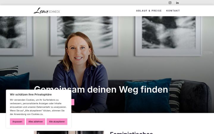 Screenshot of lenaschneck.com