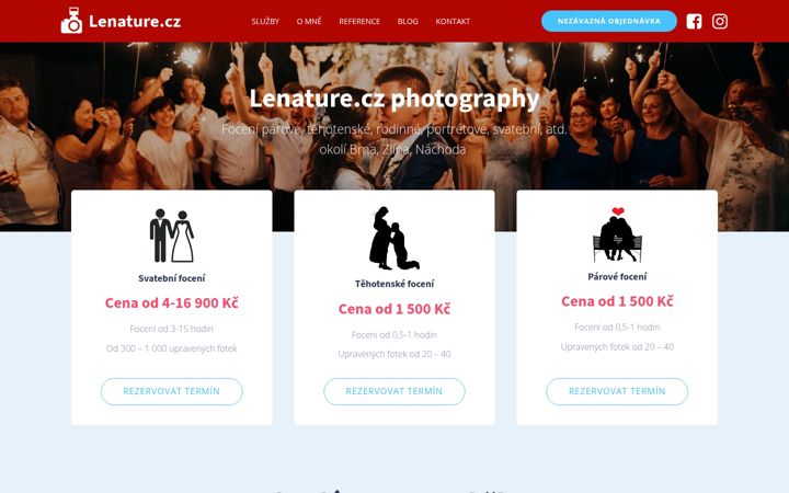 Screenshot of lenature.cz