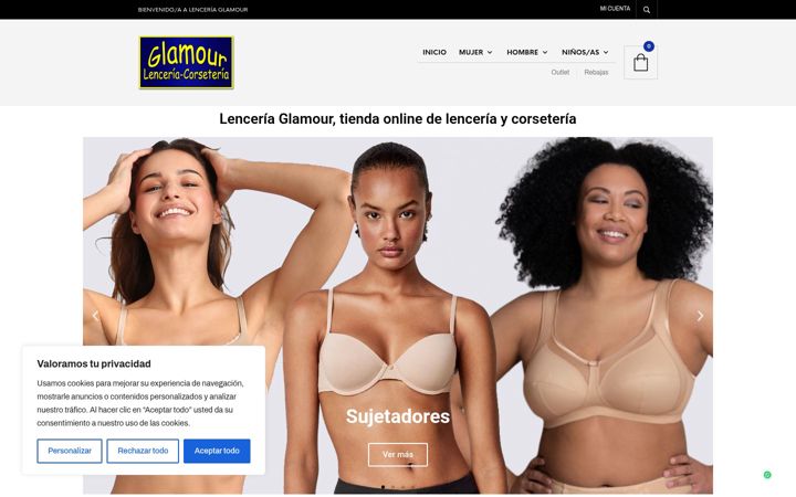 Screenshot of lenceria-glamour.com