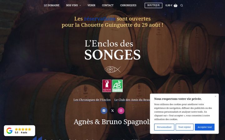 Screenshot of lenclosdessonges.com