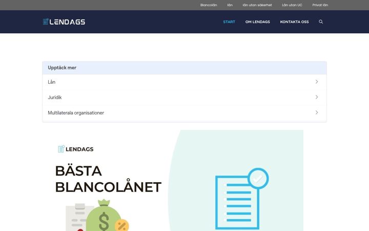 Screenshot of lendags.se