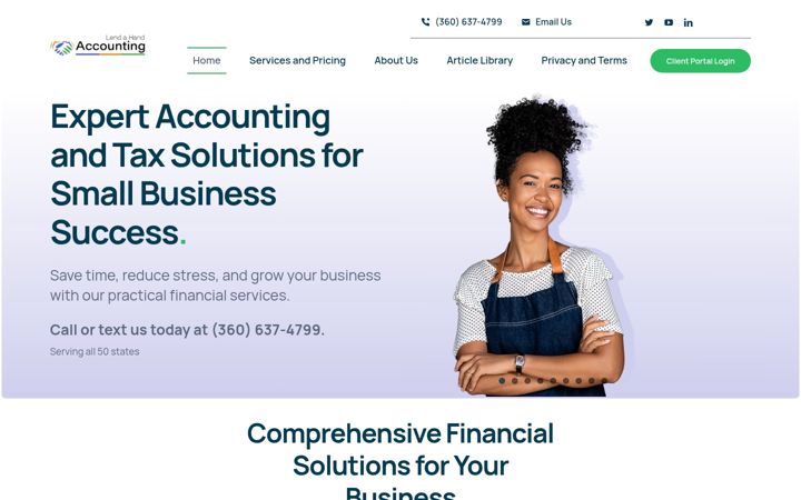 Zrzut ekranu lendahandaccounting.com