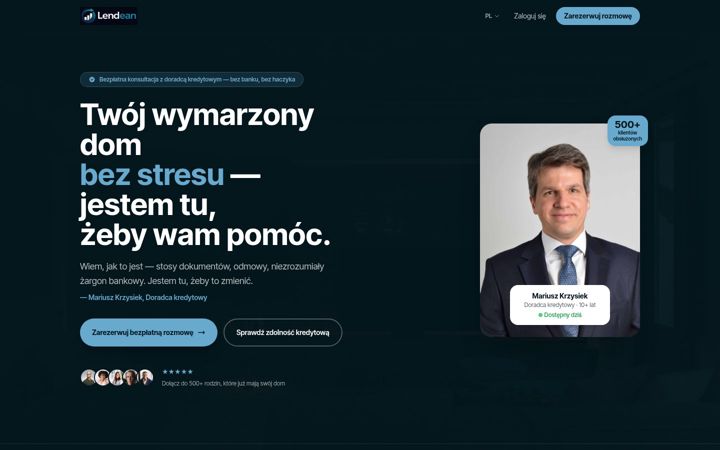 Snímek obrazovky lendean.com