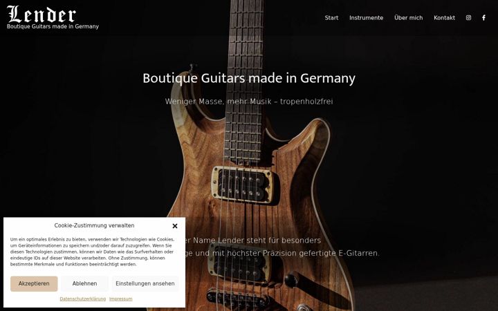 Screenshot of lender-guitars.de