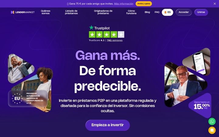 Screenshot of lendermarket.es