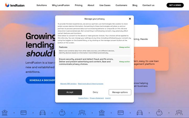 Screenshot of lendfusion.com