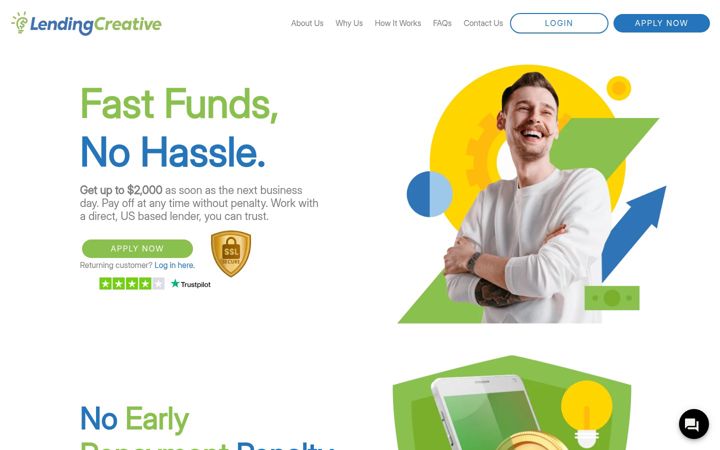 Skärmbild av lendingcreative.com