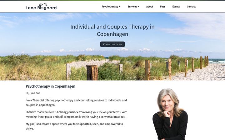 Screenshot of lenebisgaard.com