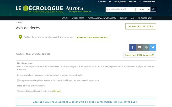 Screenshot of lenecrologue.com