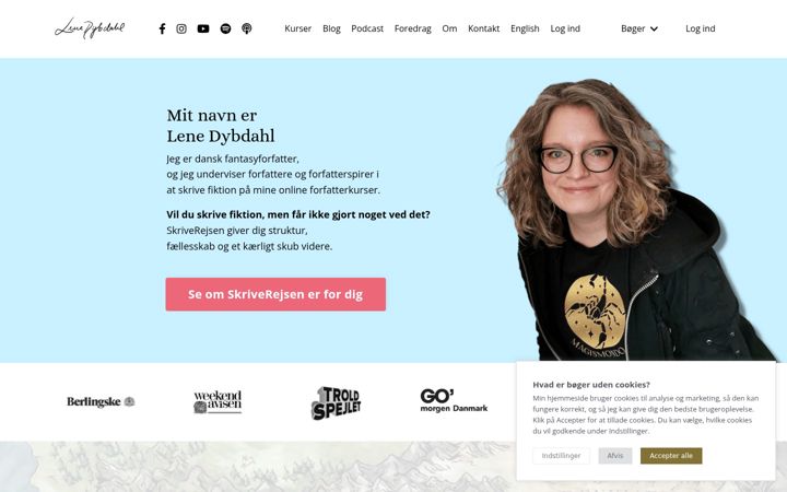 Screenshot of lenedybdahl.com