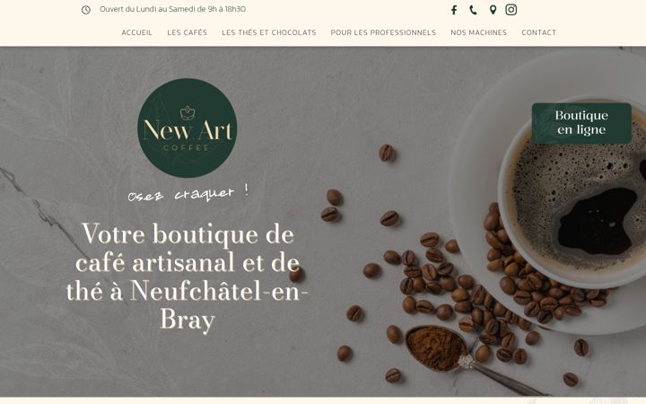 Screenshot of lenewartcoffee.fr