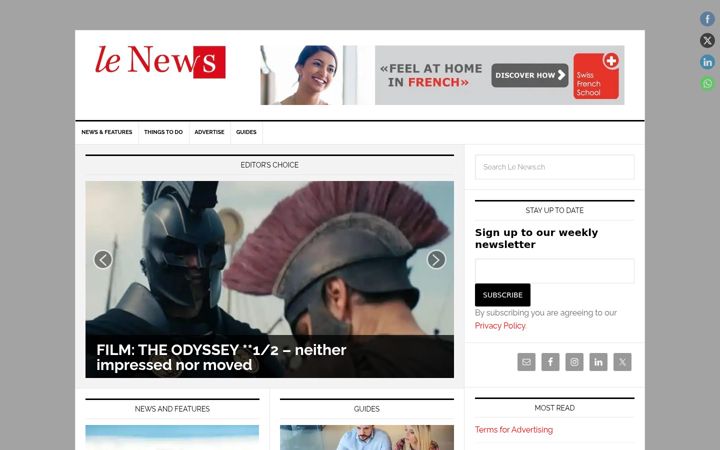 Captură de ecran a lenews.ch