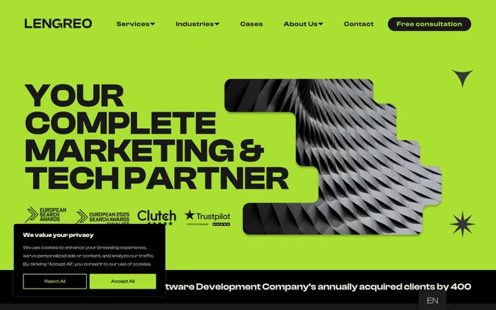 Screenshot of lengreo.com