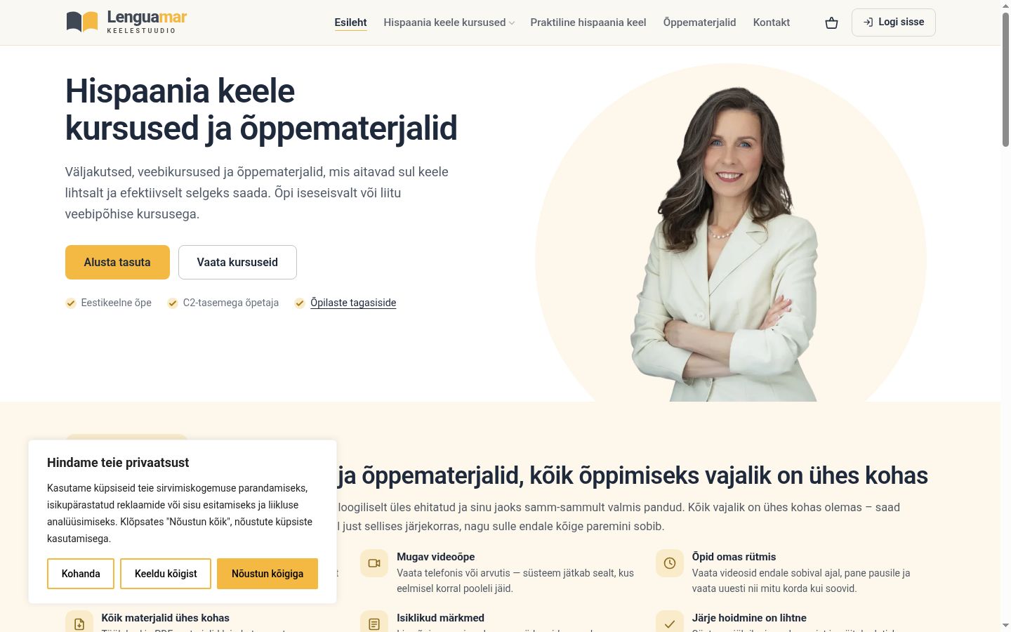Screenshot del banner di consenso mostrato prima di qualsiasi interazione