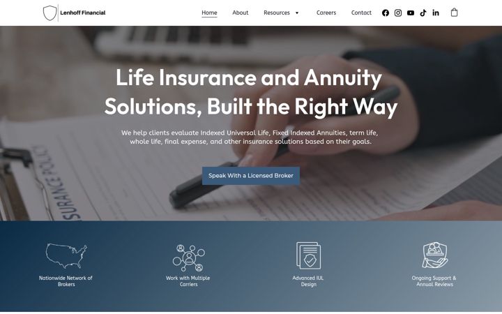 Screenshot of lenhofffinancial.com