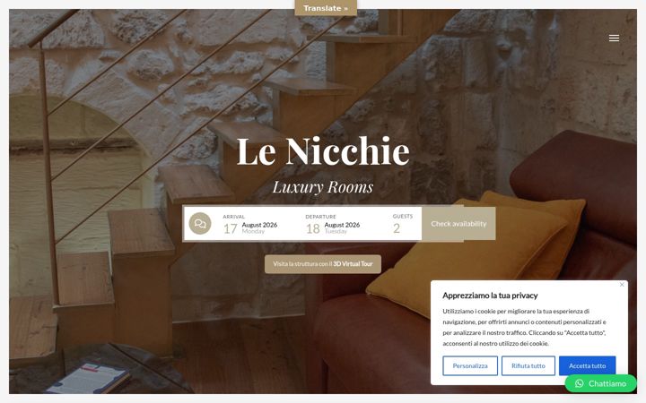 Screenshot of lenicchieluxuryrooms.com