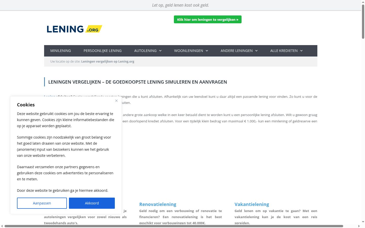 Screenshot del banner di consenso mostrato prima di qualsiasi interazione