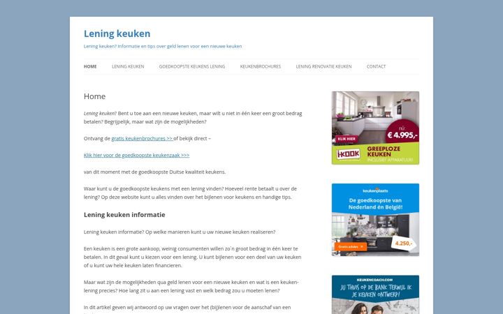 Screenshot of leningkeuken.nl