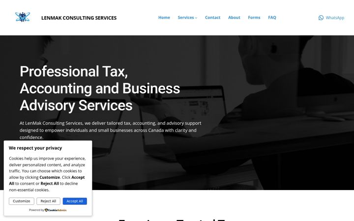 Screenshot of lenmakconsultingservices.com