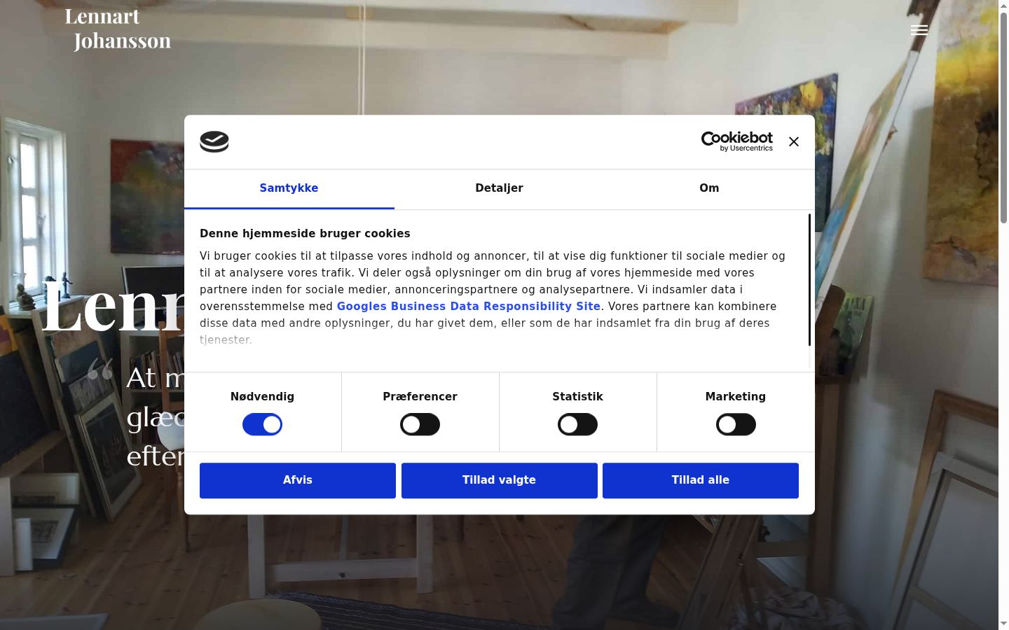Screenshot of the consent banner shown before any interaction