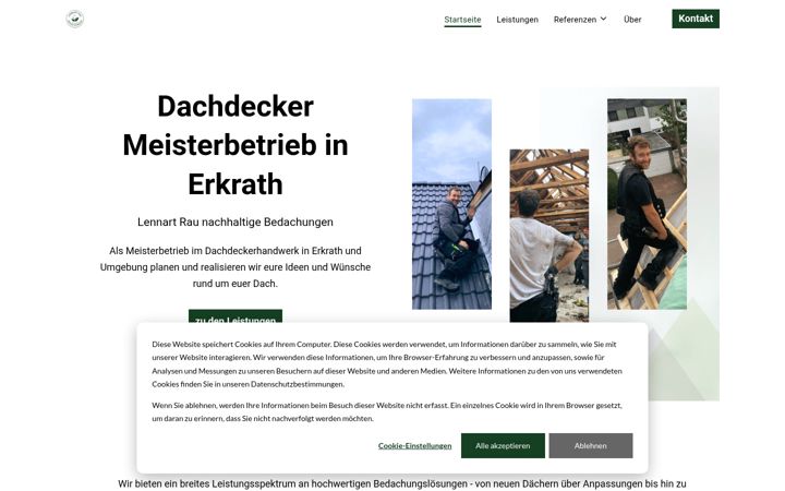 Screenshot of lennartrau-bedachungen.de