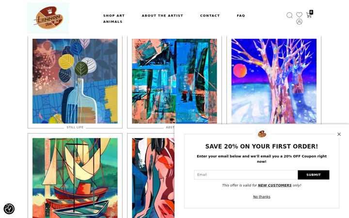 Screenshot of lennonfineart.com