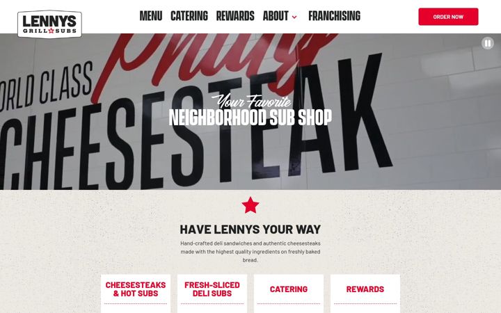Screenshot of lennys.com