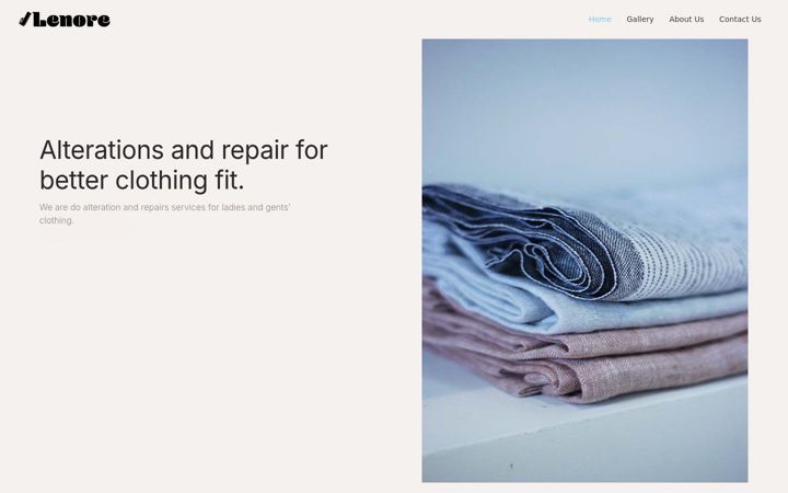 Screenshot of lenoretailor.com