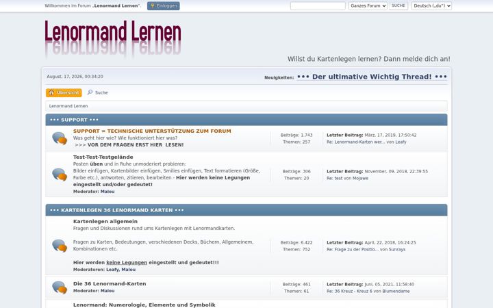Screenshot of lenormand-lernen.de